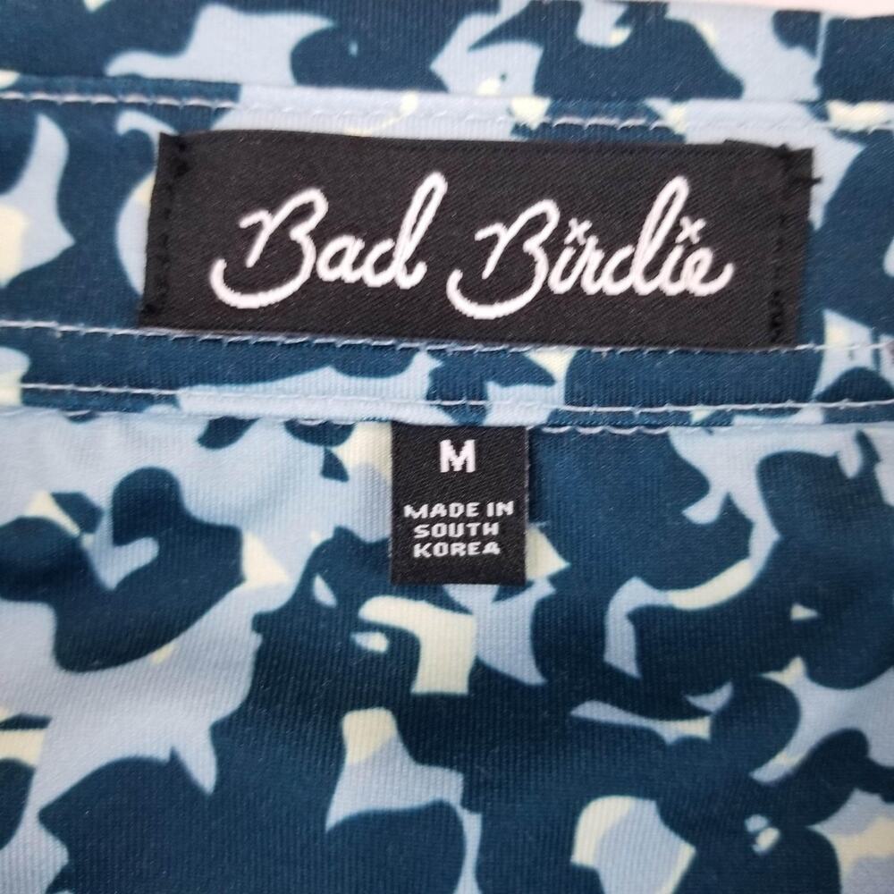 Bad Birdie Golf Polo Shirt Womens Medium Blue Camo Sleeveless Golf Activewear - Picture 3 of 9